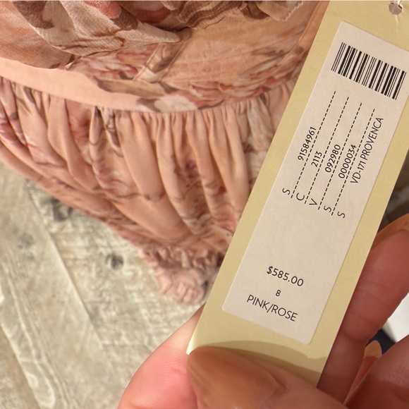 V. Chapman Carmen Corset Pink Rose Blush Floral Dress - Picture 7 of 7